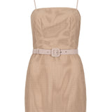 VESTIDO CURTO TELA C/ CINTO - BEGE - 188312TEI