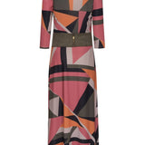 VESTIDO LONGO ESTAMPA GEOMETRICA COM CINTO - UNICA - 199352JAT