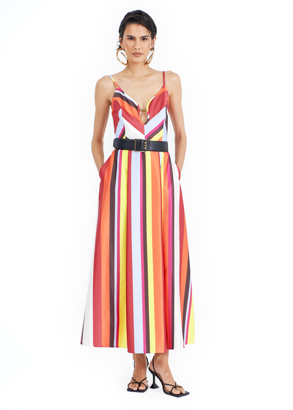 VESTIDO DECOTE OVAL LISTRAS - UNICA - 188362CDL