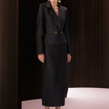 BLAZER ACINTURADO COM BOTÕES - PRETO - 199058TFI