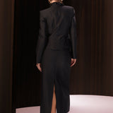 BLAZER ACINTURADO COM BOTÕES - PRETO - 199058TFI