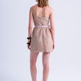 VESTIDO CURTO TELA C/ CINTO - BEGE - 188312TEI